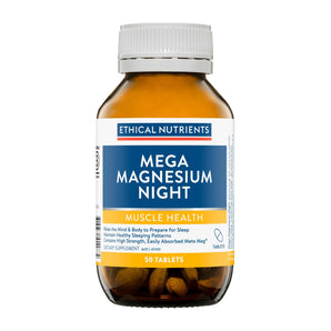Exp=08/2025, Ethical Nutrients Mega Magnesium Night 50 tabs